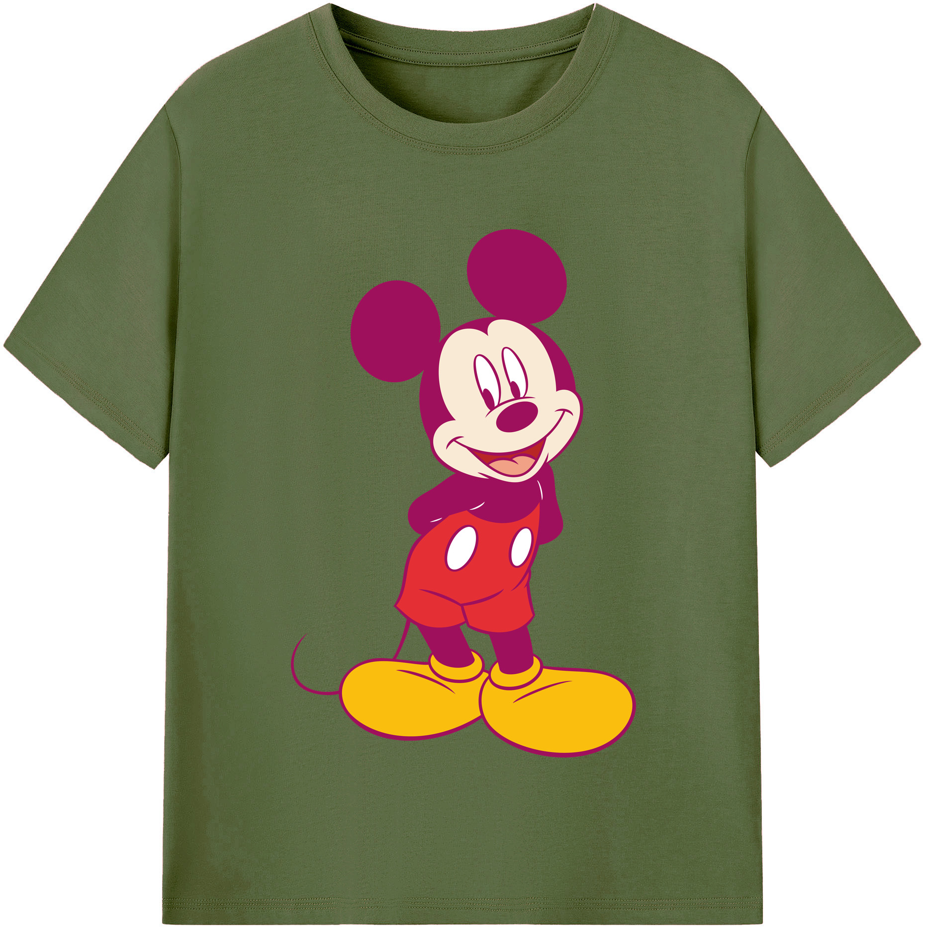 （画像用） ミッキーマウス Mickey Mouse 綿100％半袖Tシャツ（フロントプリント）